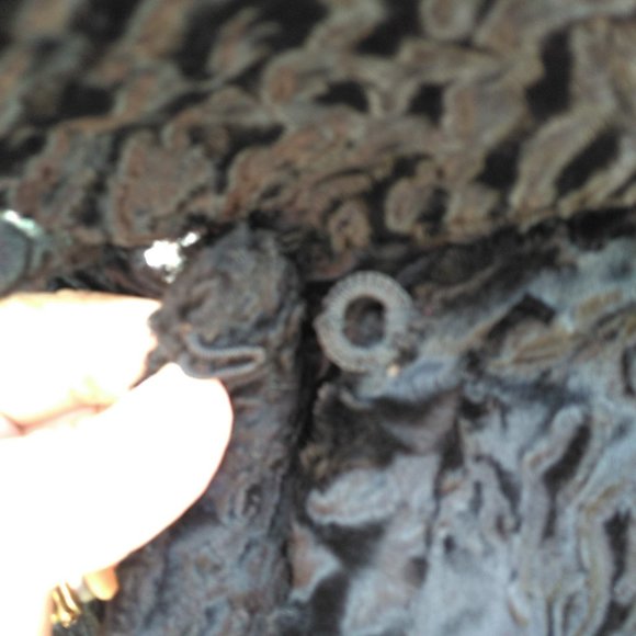 Vintage black persian lamb cropped cocktail jacket 3/4 sleeves - Picture 9 of 11